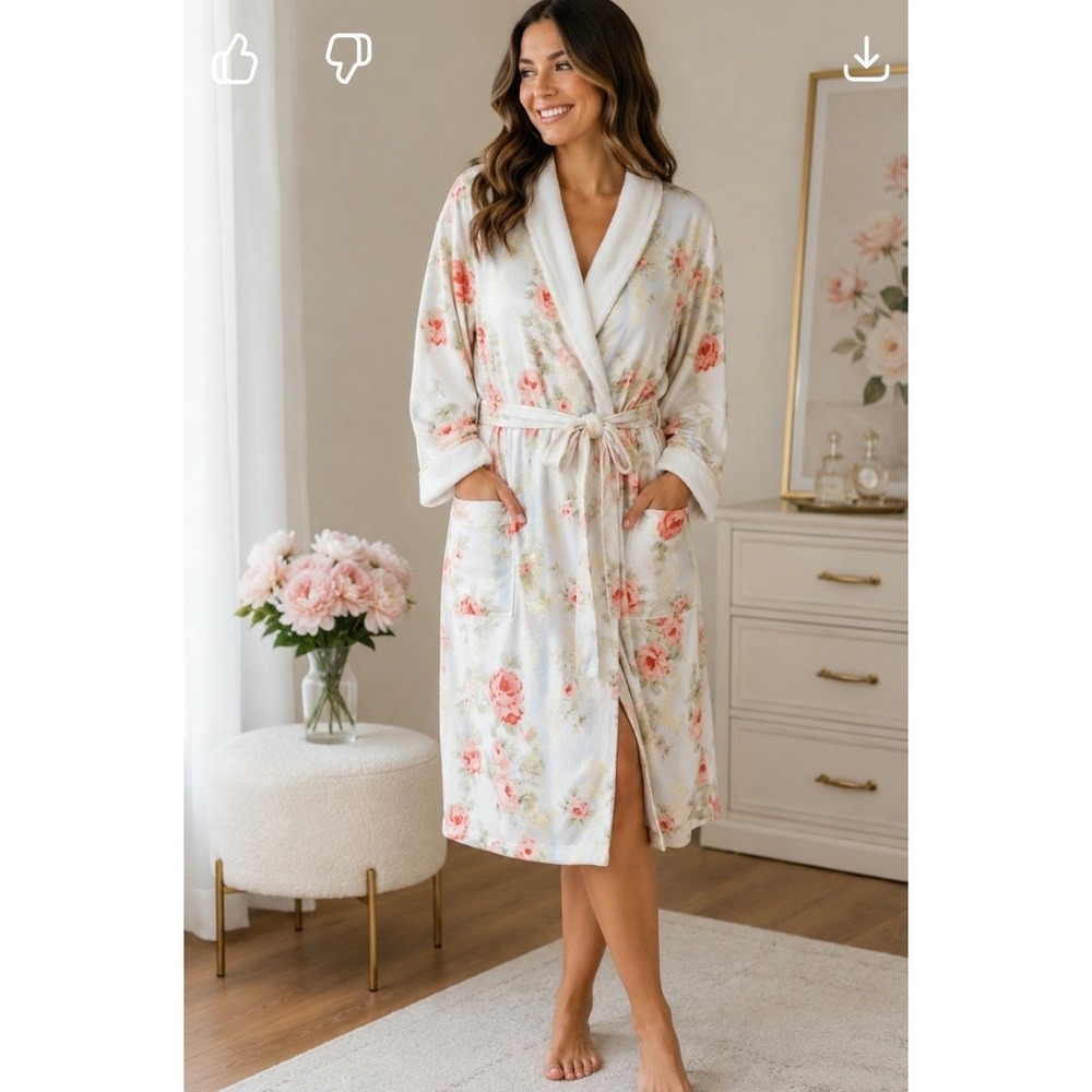 Vintage Victoria's Secret Gold Label Floral Robe Cottagecore Romanic XS/S
